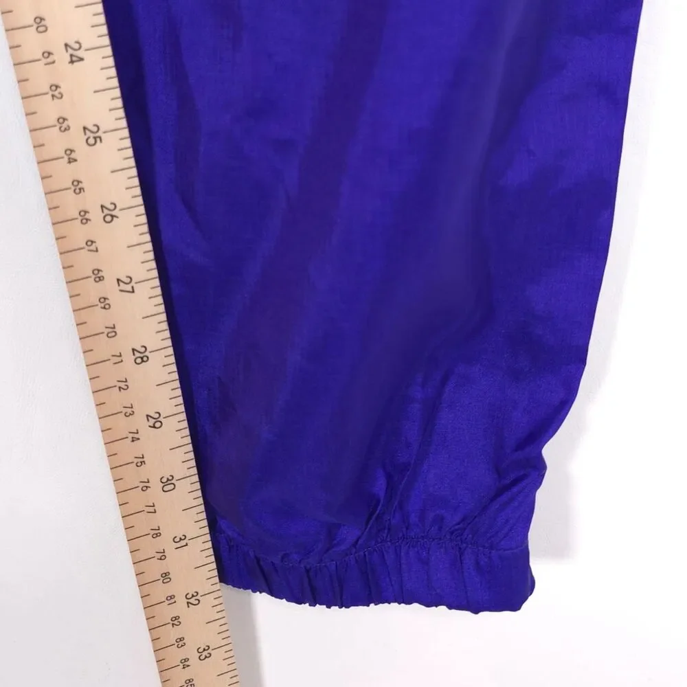 NIKE VINTAGE Track Pants LARGE S20509 BUS Ankle Zip Elastic Hem‎ Blue Nylon 90’s